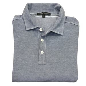 Robert Barakett Heather Blue Textured Polo Medium Filmore Cotton Blend